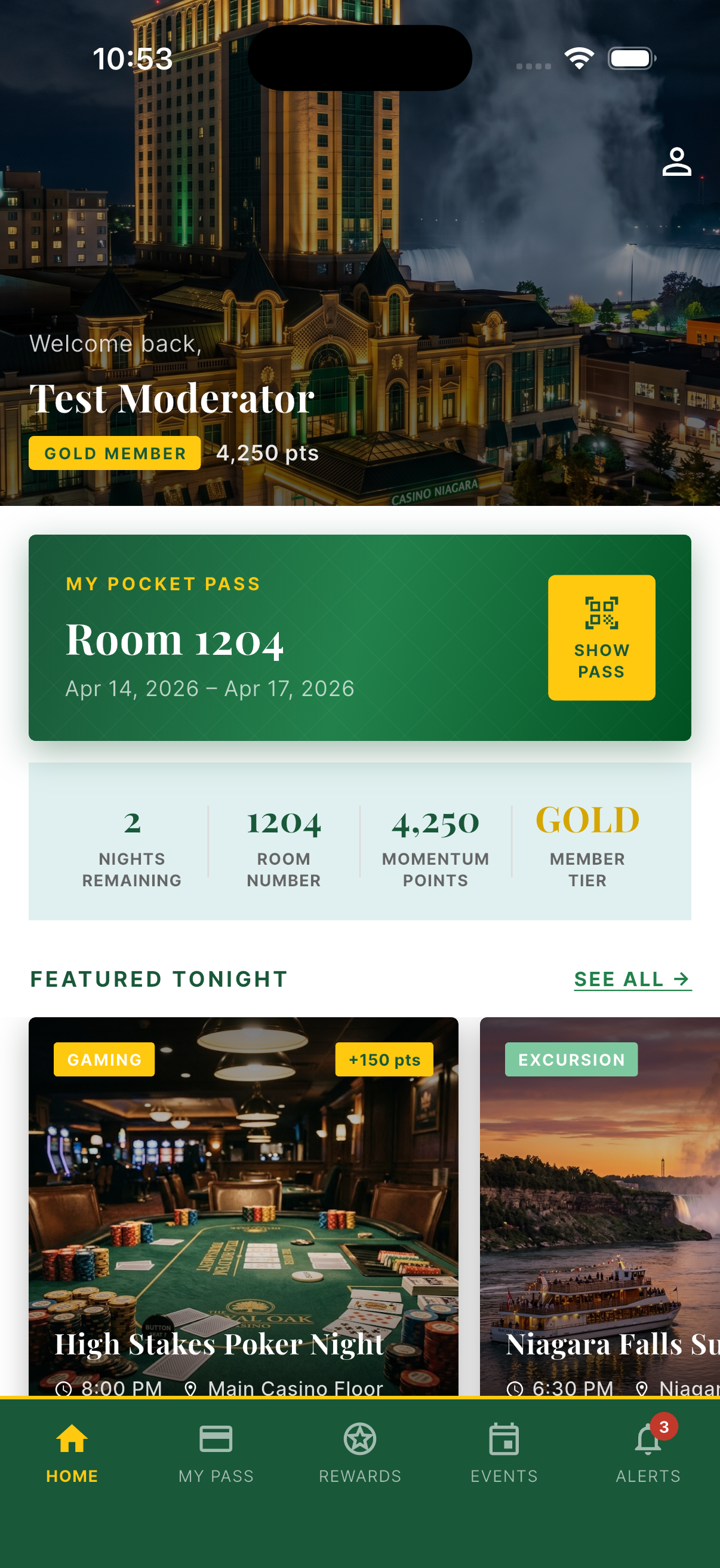 Digital pass barcode screen