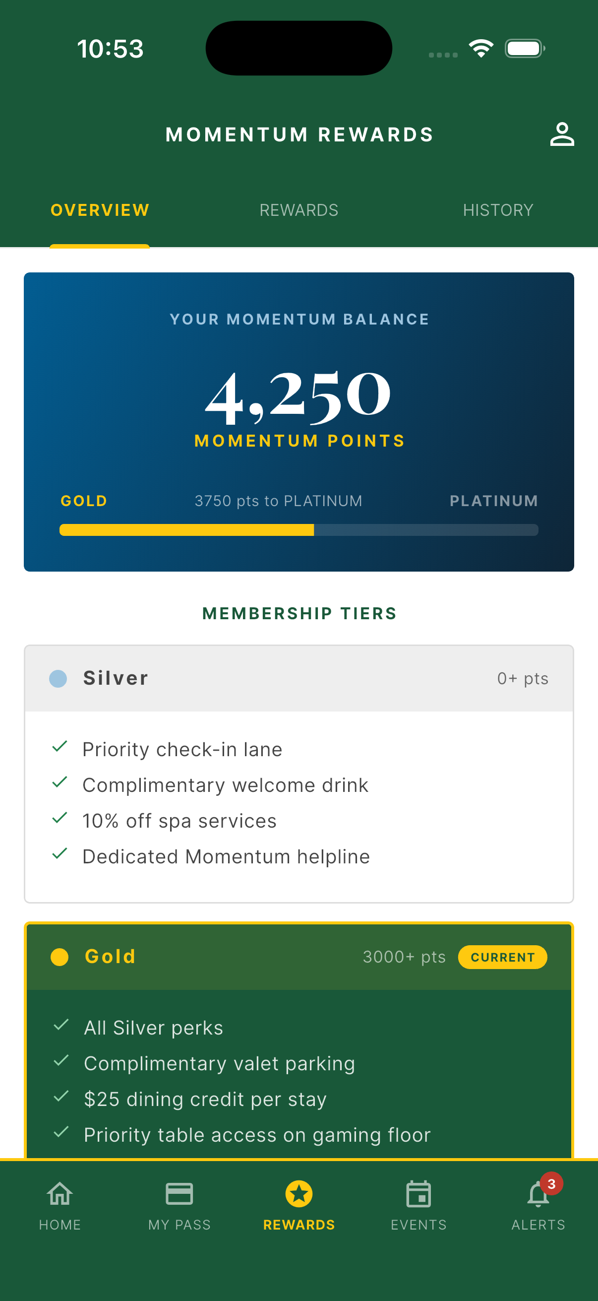 Rewards catalog